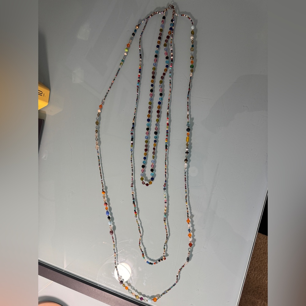 3 Layer Multicolor Glass Bead Women’s Necklace